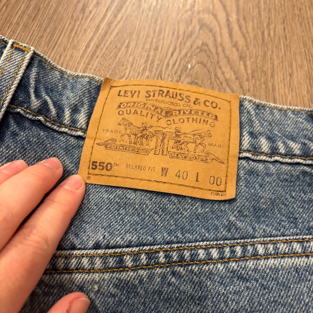 Vtg 1998 Levi’s 550‎ Orange Tab Denim Jean Shorts Jorts Men’s 40 Y2K - Picture 2 of 7